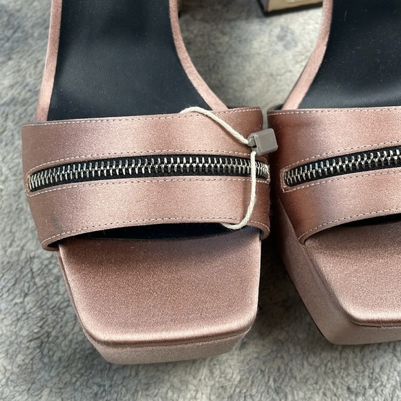 New Giuseppe Zanotti Tytania Satin Mule Sandals Zipper Toes Platform Heels Sz 40 - Picture 9 of 16